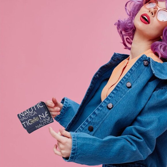 Nautica Women's Rowers End Small Wallet Wave Dreamer RFID Slim Card Holder Purse - Picture 2 of 8